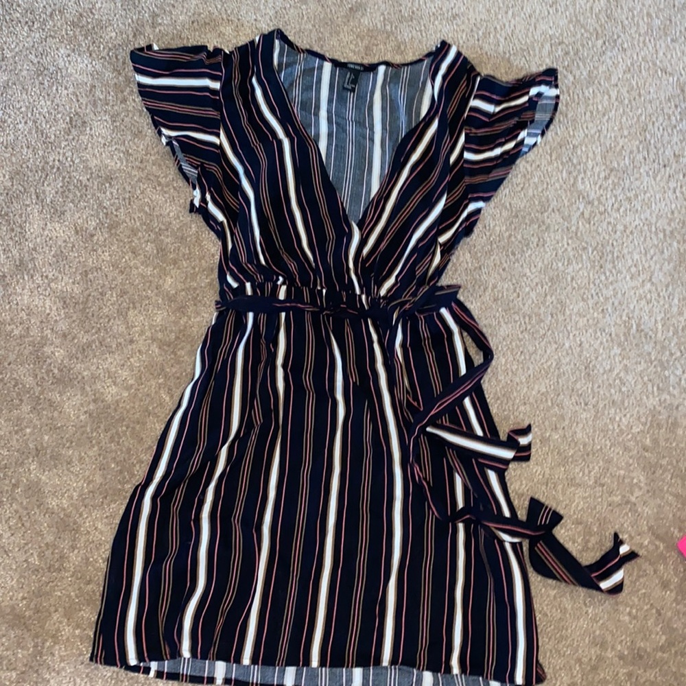 Stripe wrap dress